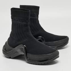 Louis Vuitton Black Knit Fabric Archlight High Top Sneakers Size 38