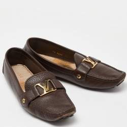 Pre Owned Louis Vuitton Brown Leather Oxford Loafers Size 39