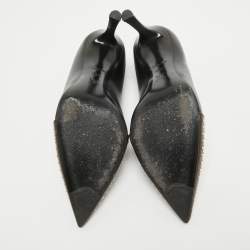 Louis Vuitton Brown/Black Monogram Canvas and Leather Pointed Toe Pumps Size 38.5