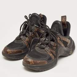 Louis Vuitton Black/Brown Mesh and Monogram Canvas Archlight Sneakers Size 39