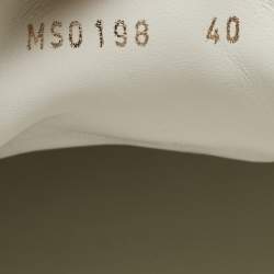 Louis Vuitton White/Brown Leather and Monogram Canvas Logo Strap Frontrow Sneakers Size 40