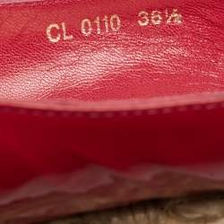 Louis Vuitton Red Patent Leather Slingback Wadge  Espadrille Sandals Size 36.5