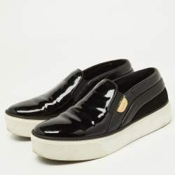 Louis Vuitton Black Patent and Leather Catwalk Sneakers Size 38.5
