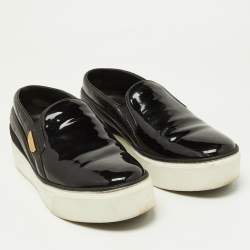 Louis Vuitton Black Patent and Leather Catwalk Sneakers Size 38.5