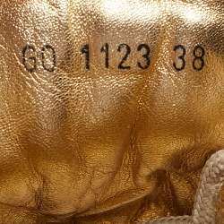 Louis Vuitton Beige/Gold Nubuck and Leather High Top Sneakers Size 38