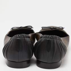 Louis Vuitton Brown Leather and Monogram Canvas Joy Ballet Flats Size 36