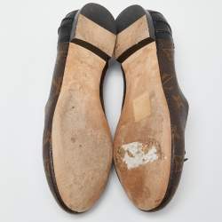 Louis Vuitton Brown Leather and Monogram Canvas Joy Ballet Flats Size 36