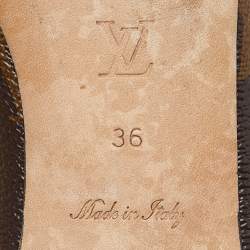Louis Vuitton Brown Leather and Monogram Canvas Joy Ballet Flats Size 36