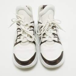 Louis Vuitton White/Brown Nylon and Monogram Canvas Archlight Sneakers Size 41