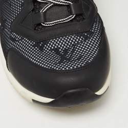 Louis Vuitton Black Monogram Mesh and Leather Low Top Sneakers Size 39.5