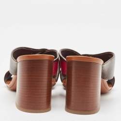 مملوكة مسبقًا Louis Vuitton Brown/Pink Monogram Canvas Slide Sandals Size 39