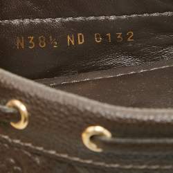 Pre Owned Louis Vuitton Brown Leather Gloria  Loafers Size 38.5