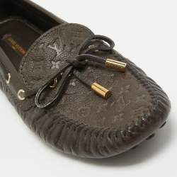 Pre Owned Louis Vuitton Brown Leather Gloria  Loafers Size 38.5