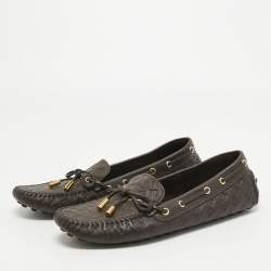 Pre Owned Louis Vuitton Brown Leather Gloria  Loafers Size 38.5