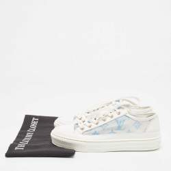 Pre Owned Louis Vuitton White Leather Stellar Lace Up Sneakers Size 35