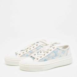 Pre Owned Louis Vuitton White Leather Stellar Lace Up Sneakers Size 35