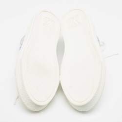 Pre Owned Louis Vuitton White Leather Stellar Lace Up Sneakers Size 35