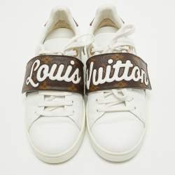 Louis Vuitton White/Brown Monogram Canvas and Leather Low Top Sneakers Size 35.5