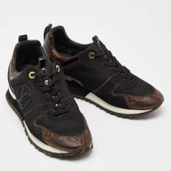 Louis Vuitton Brown Monogram Canvas and Suede Run Away Sneakers Size 39