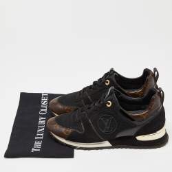 Louis Vuitton Brown Monogram Canvas and Suede Run Away Sneakers Size 39