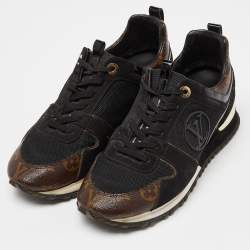 Louis Vuitton Brown Monogram Canvas and Suede Run Away Sneakers Size 39