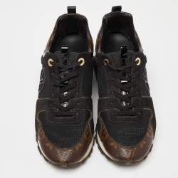 Louis Vuitton Brown Monogram Canvas and Suede Run Away Sneakers Size 39