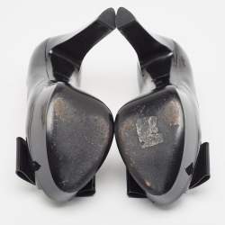 مملوكة مسبقًا Louis Vuitton Navy Blue Monogram Vernis True Peep Toe Platform Pumps Size 39