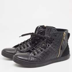 Louis Vuitton Black Leather and Suede Punchy Sneakers Size 40