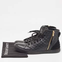 Louis Vuitton Black Leather and Suede Punchy Sneakers Size 40