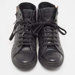 Louis Vuitton Black Leather and Suede Punchy Sneakers Size 40