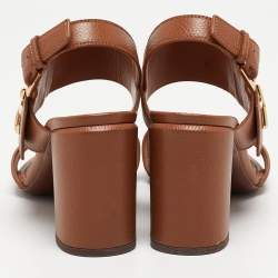 مملوكة مسبقًا Louis Vuitton Brown Leather Horizon Slingback Sandals Size 40