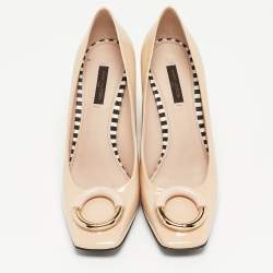 Pre Owned Louis Vuitton Beige Patent Leather Madeleine Pumps Size 39