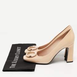 Pre Owned Louis Vuitton Beige Patent Leather Madeleine Pumps Size 39