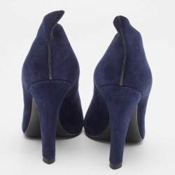 Louis Vuitton Navy Blue Suede Pointed Toe Pumps Size 37