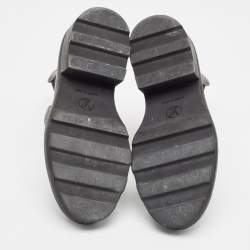 مملوكة مسبقًا Louis Vuitton Black Leather and Monogram Canvas Chelsea Boots Size 37