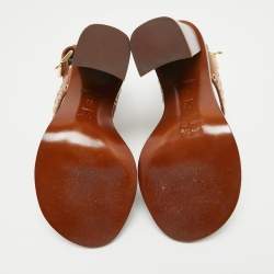 مملوكة مسبقًا Louis Vuitton Brown Leather and Monogram Canvas Passenger Sandals Size 38