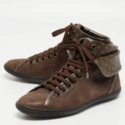 Louis Vuitton Brown Monogram Canvas and  Leather Brea Sneakers Size 38.5