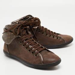 Louis Vuitton Brown Monogram Canvas and  Leather Brea Sneakers Size 38.5