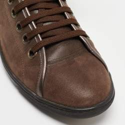 Louis Vuitton Brown Monogram Canvas and  Leather Brea Sneakers Size 38.5