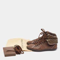 Louis Vuitton Brown Monogram Canvas and  Leather Brea Sneakers Size 38.5