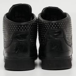 Louis Vuitton Black Leather Studded Mid Top Sneakers Size 39