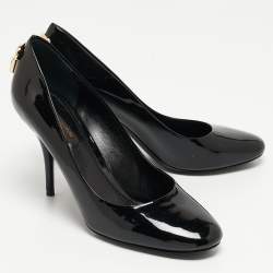 Pre Owned Louis Vuitton Black  Patent Lock It  Pumps Size 38
