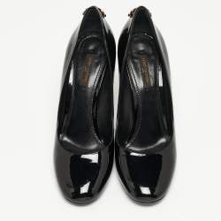 Pre Owned Louis Vuitton Black  Patent Lock It  Pumps Size 38