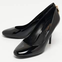 Pre Owned Louis Vuitton Black  Patent Lock It  Pumps Size 38