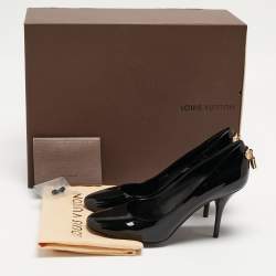 Pre Owned Louis Vuitton Black  Patent Lock It  Pumps Size 38