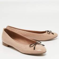 Pre Owned Louis Vuitton Pink Patent Leather Ballet Flats Size 40