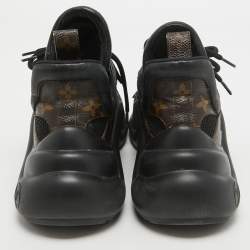 مملوكة مسبقًا Louis Vuitton Black/Brown Monogram Canvas And Fabric Archlight High Top Sneakers Size 37.5