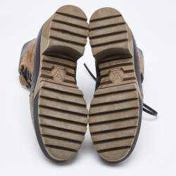 Louis Vuitton Beige Monogram Canvas and Suede Laureate Desert Boots Size 36