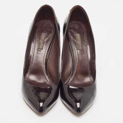 Louis Vuitton Dark Burgundy Patent Leather Lock It Pumps Size 37