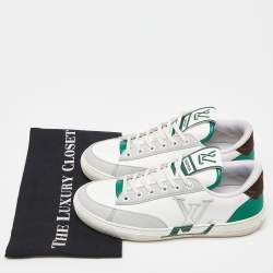 Louis Vuitton White/Green Leather Charlie Sneakers Size 39